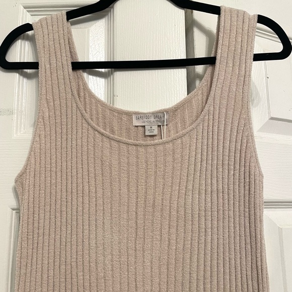 Barefoot Dreams CozyChic Ultra Lite Rib Square Neck Midi Dress - Bisque (M) - Picture 4 of 11